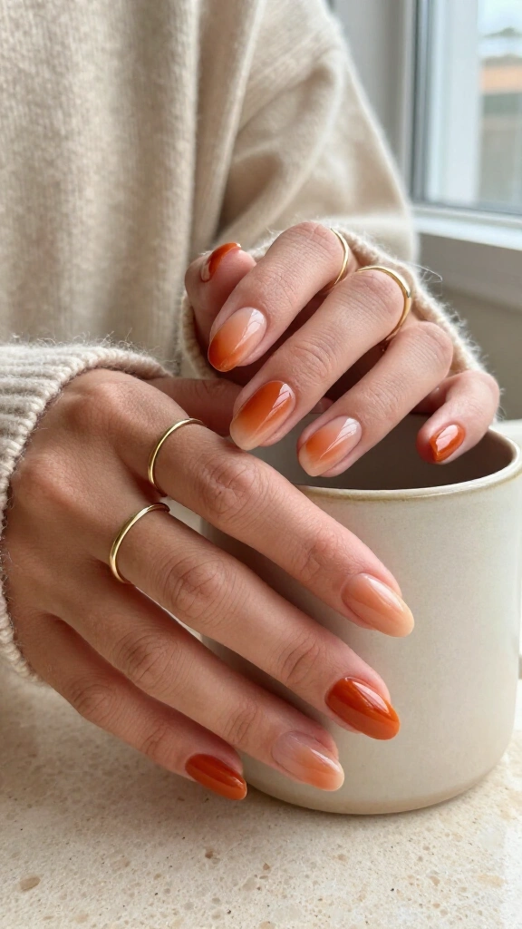 Burnt Sienna Aura Nails
