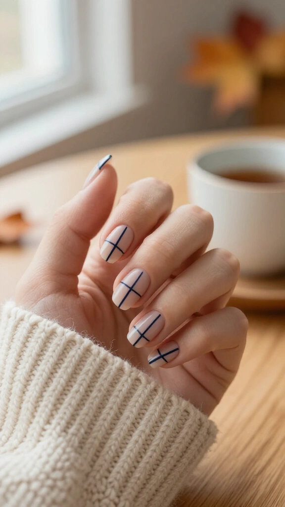 Modern Navy Geometric Lines