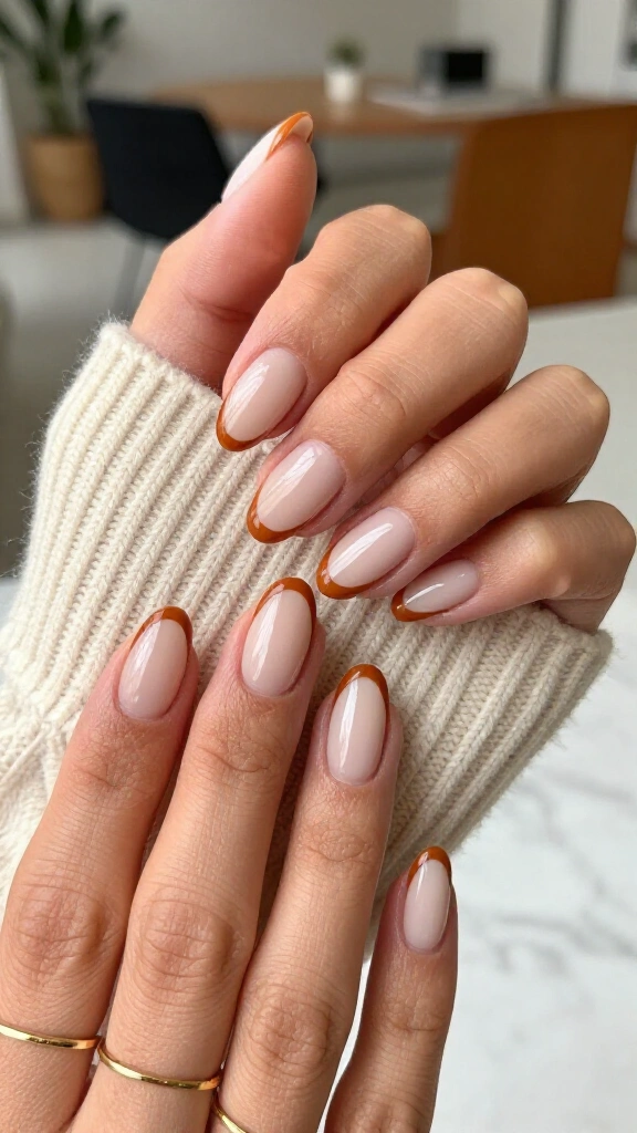 Dark Caramelized Orange French Outline