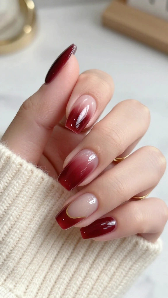 Ultra-Glossy Cranberry Jelly Nails