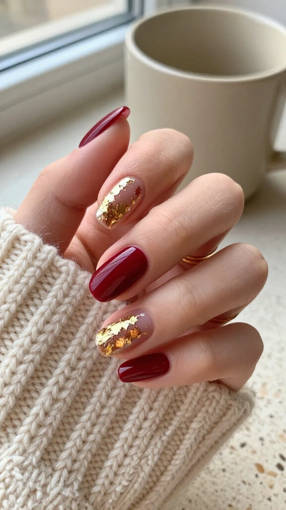 Cranberry and Gold Foil Leafing