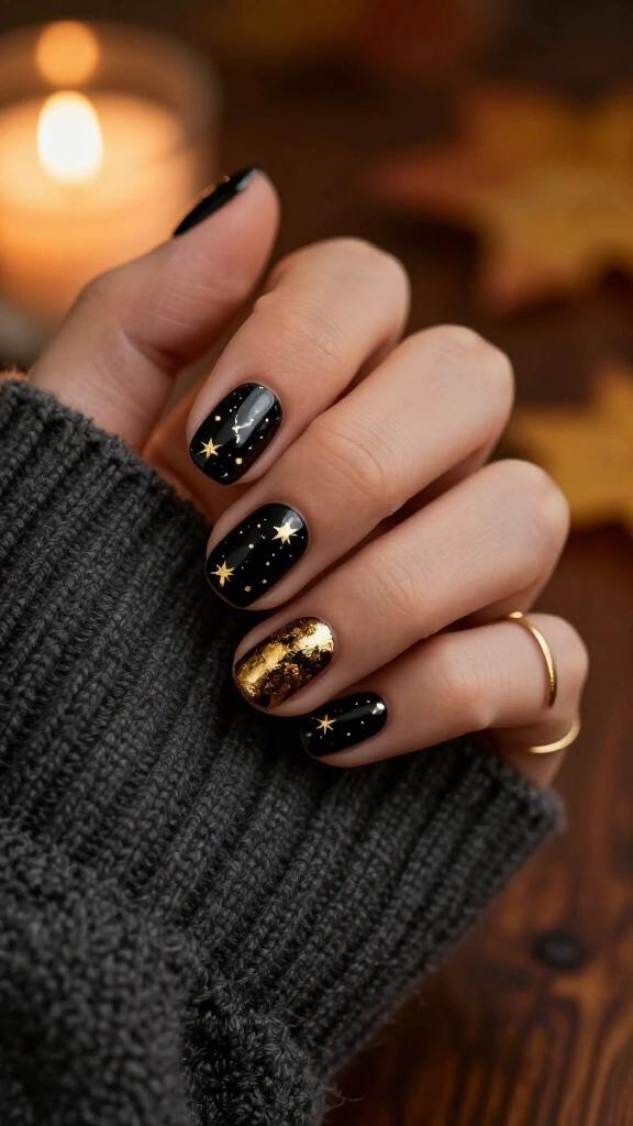 Celestial Midnight Gold Foil Constellations