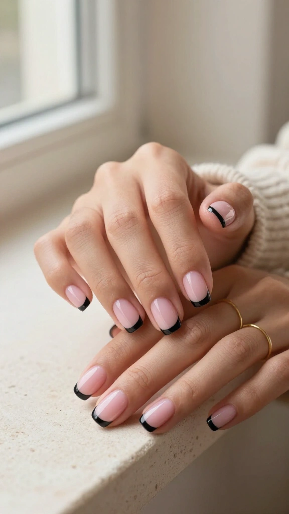 Crisp Micro-French on Short Square Tips