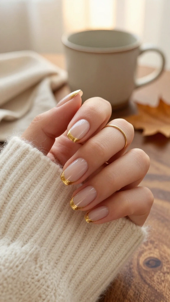Micro gold French tips