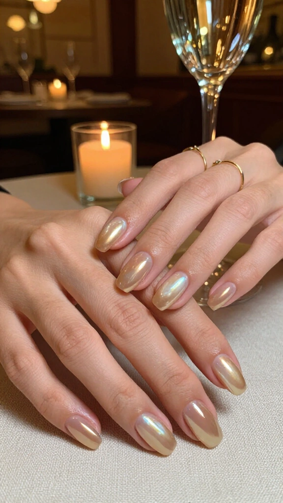 Pearlescent oyster champagne