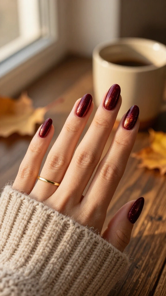 Velvet Maroon Cat-Eye Almonds