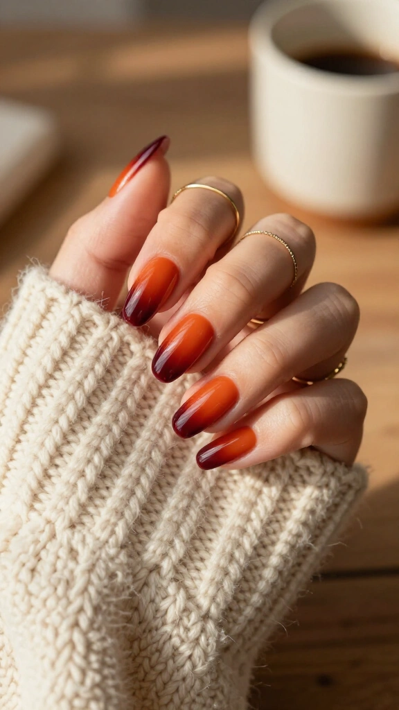 Blood-Orange and Maroon Ombré Almonds