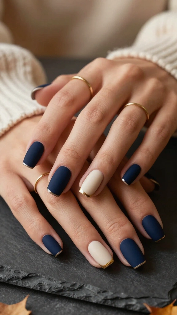 Matte navy tuxedo French