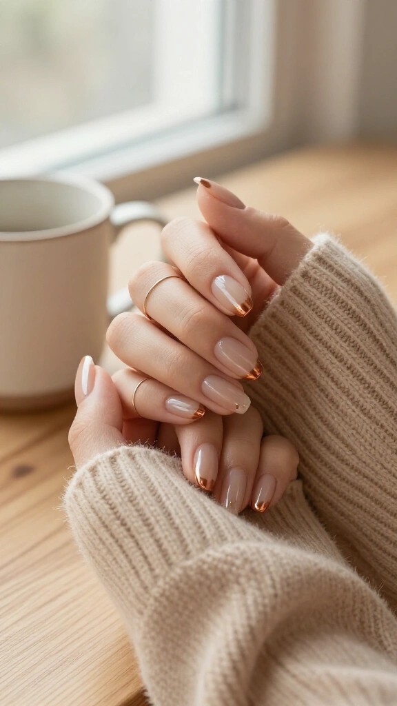 Sheer chai latte base with minimalist dots