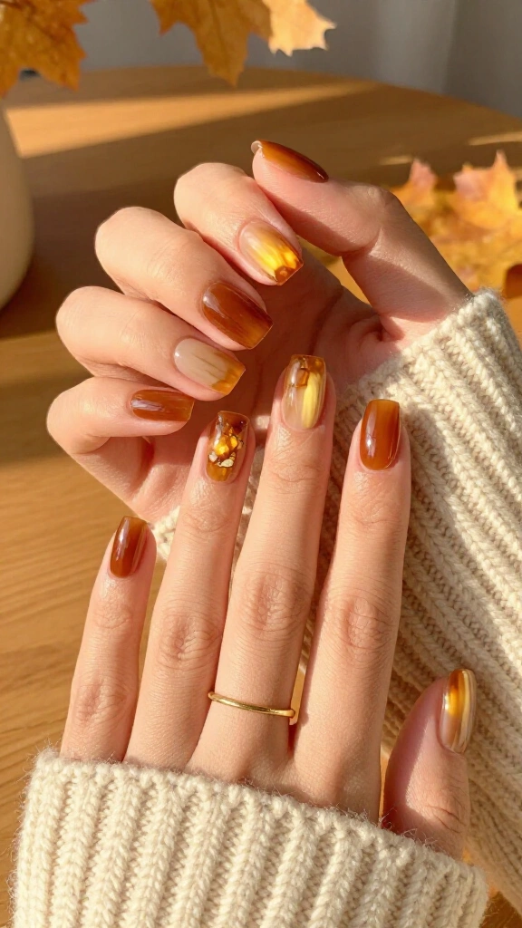Honey amber glass finish