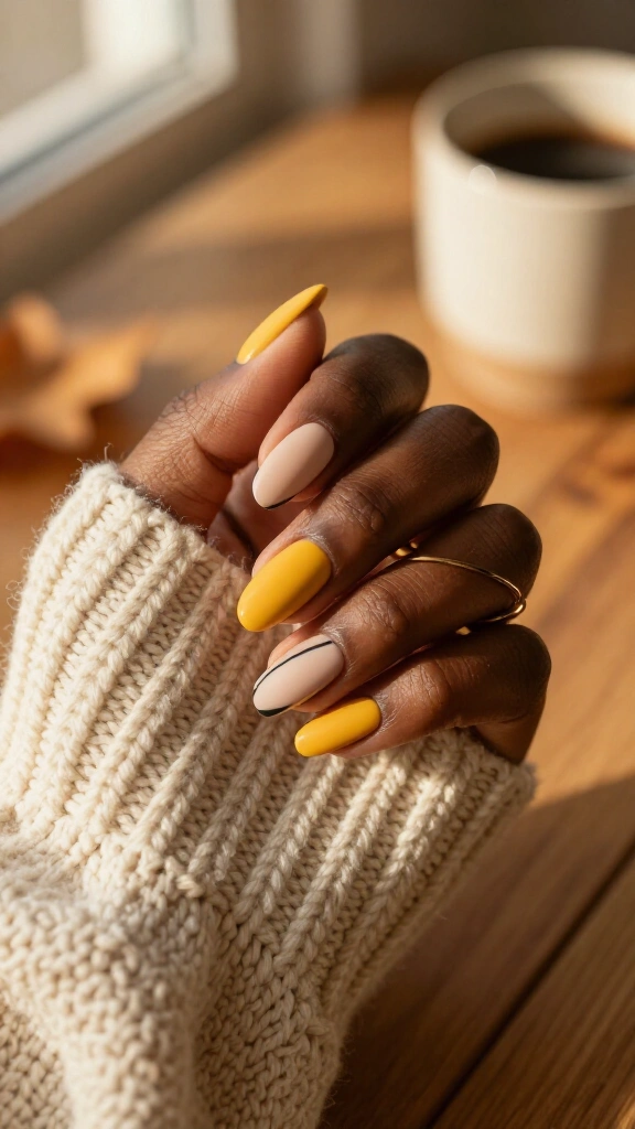 Mustard Yellow & Negative Space Geometry