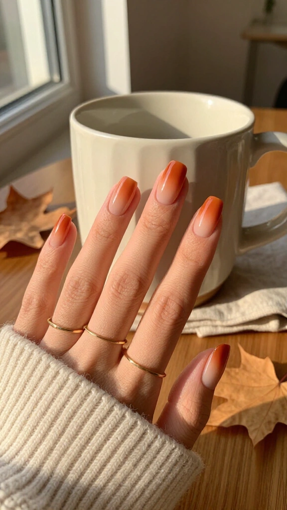 Soft Peach to Rust Ombré