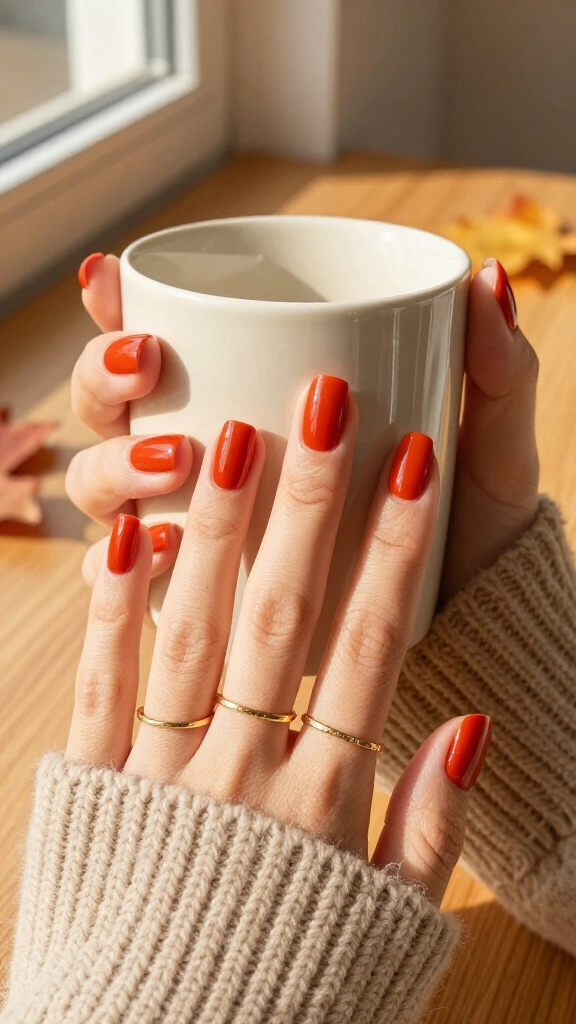 Glossy Persimmon Red-Orange