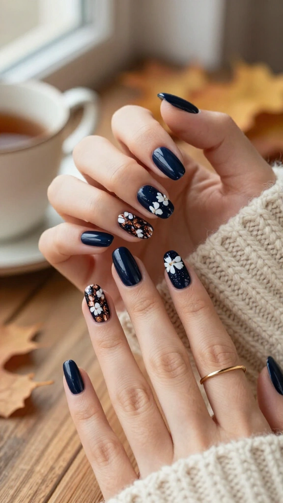 Navy Midnight Garden Florals