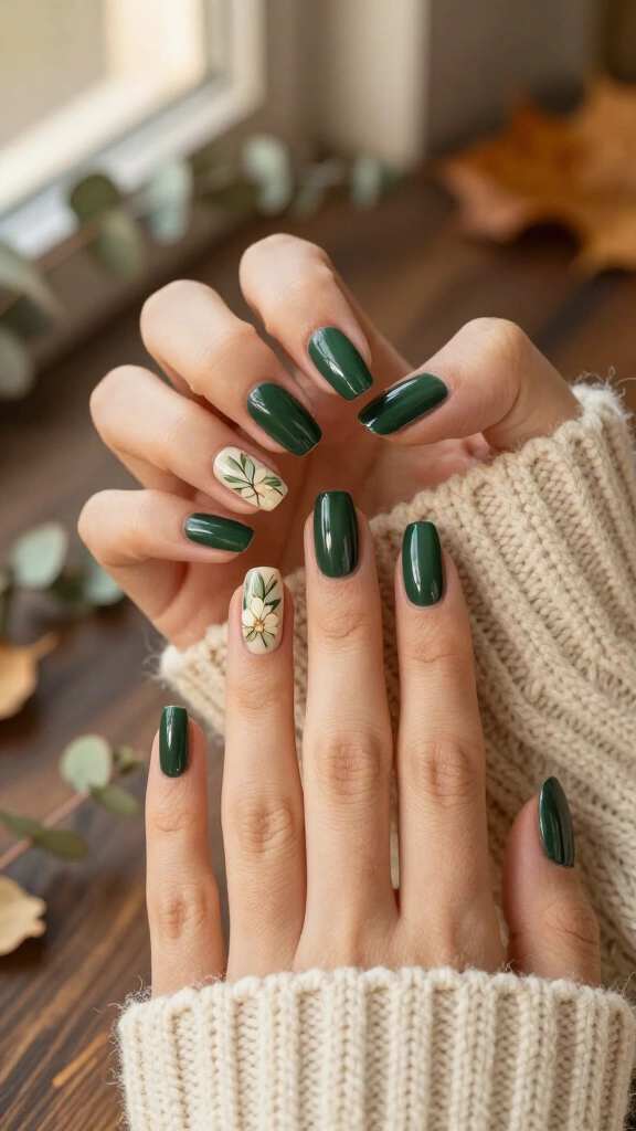 Forest Green Eucalyptus and Bloom Accents