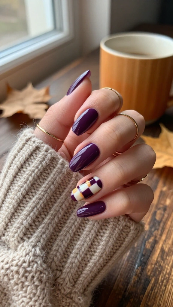 Moody Plum Checkerboard