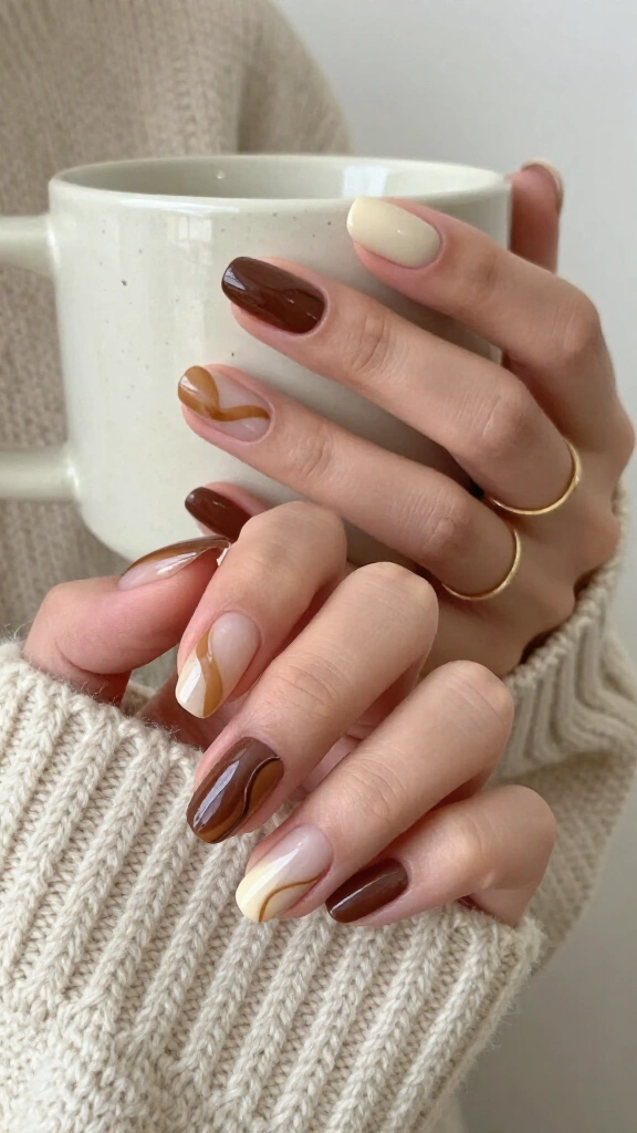 Mocha swirl negative space