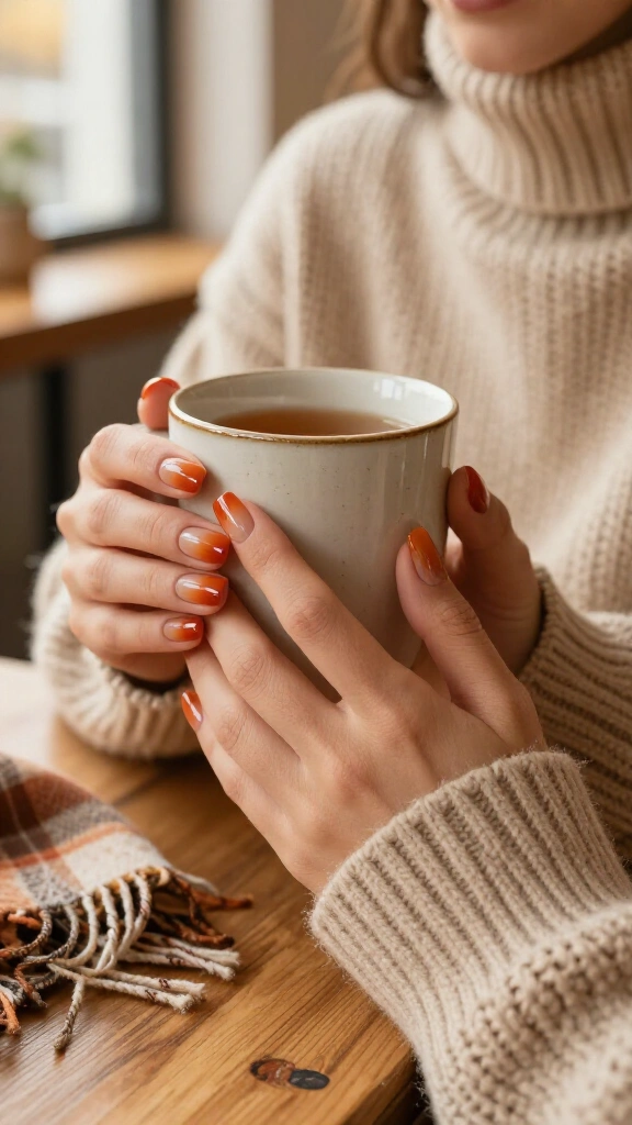 Spiced Cider Ombré Square Acrylics