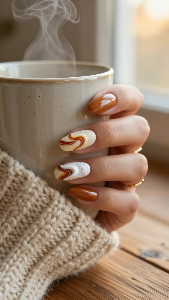 Textured Spiced Latte Froth Art