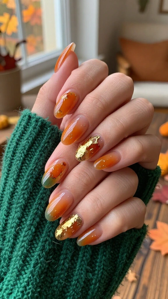 Ochre & Golden Leaf Foil Inlays