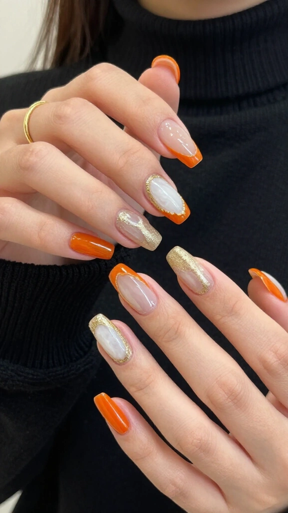 Modern Orange Geode Cutouts