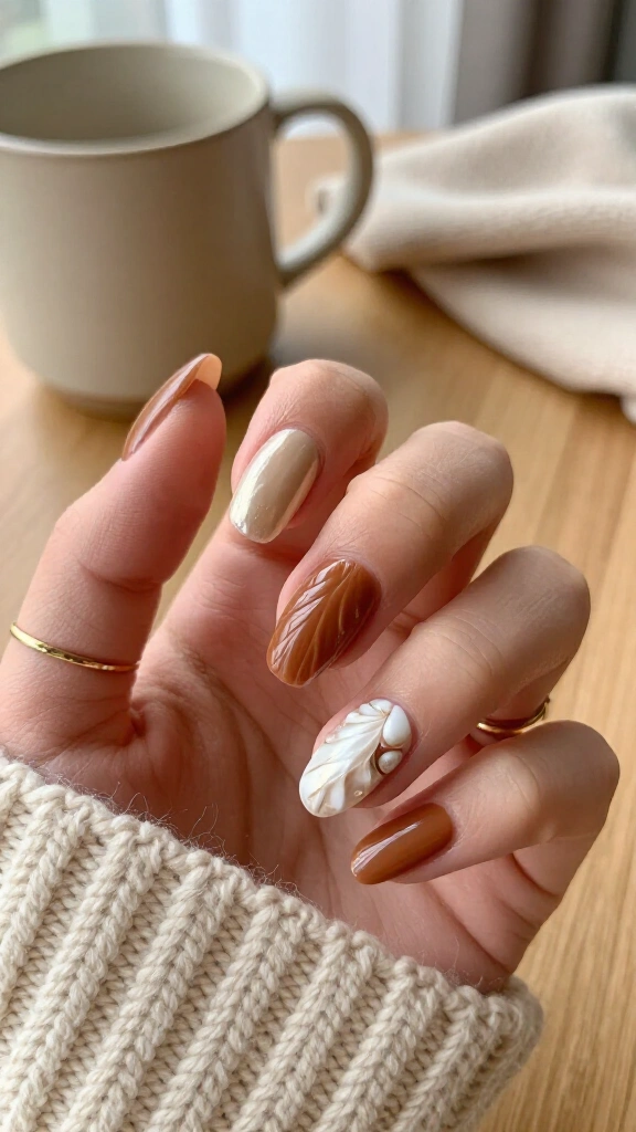 Raised Oyster Shell Texture in Cinnamon Nude