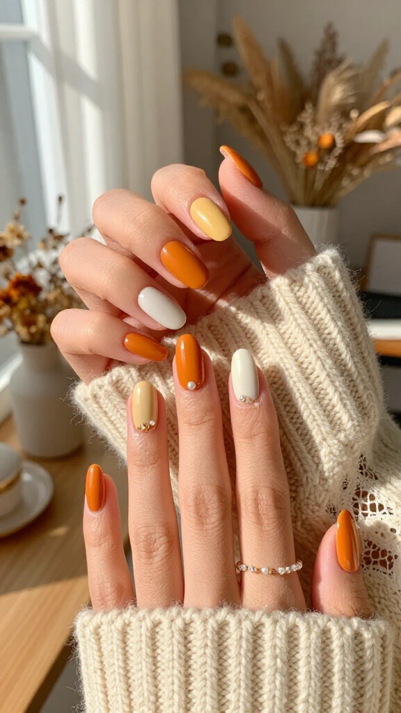 Marigold Pearl Drop Acrylics