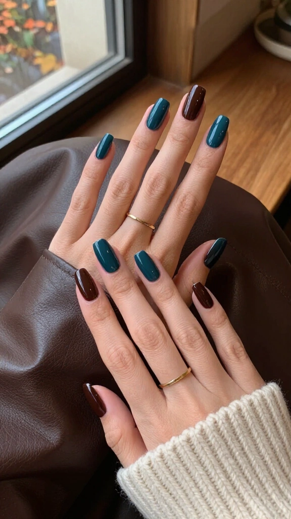 Rich Teal and Dark Espresso Contrast