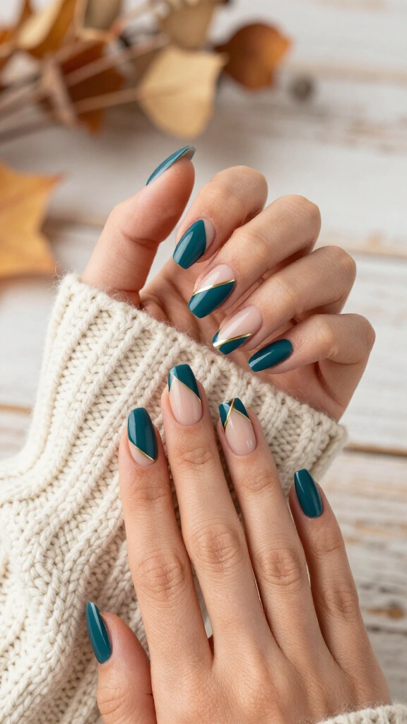 Negative Space Teal Geometrics