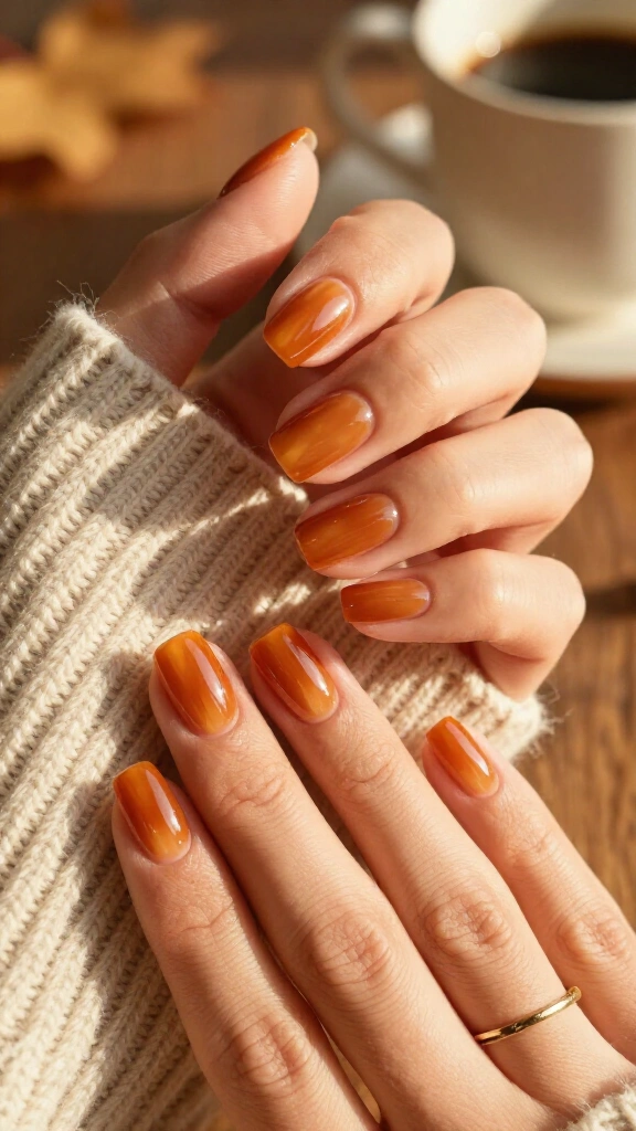 Amber Glass Jelly Nails