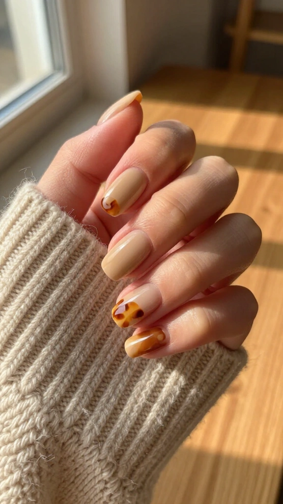 Warm Beige with Micro Tortie Dots