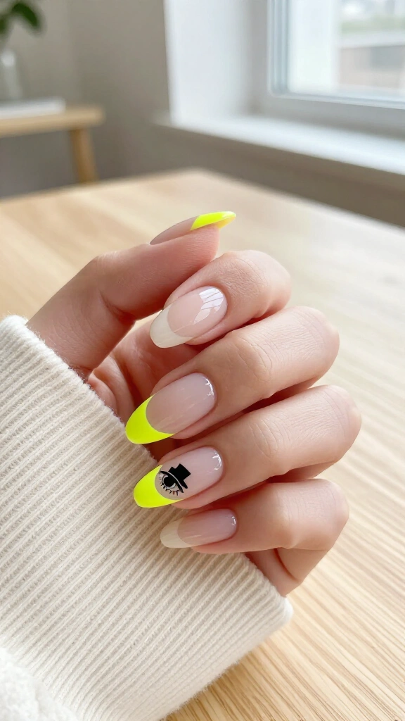 Bill Cipher Minimalist Neon Triangle
