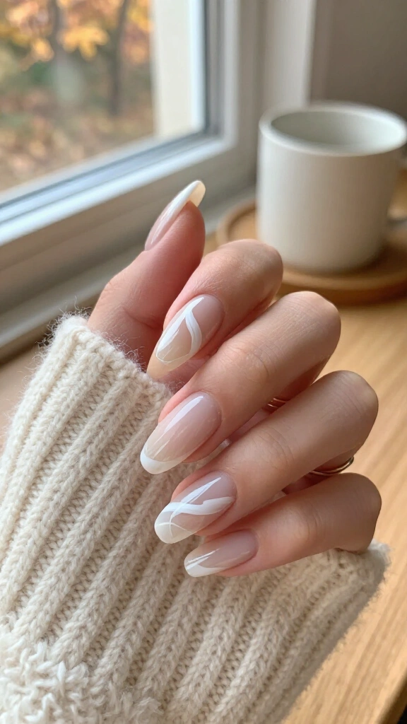 Sheer alabaster swirls