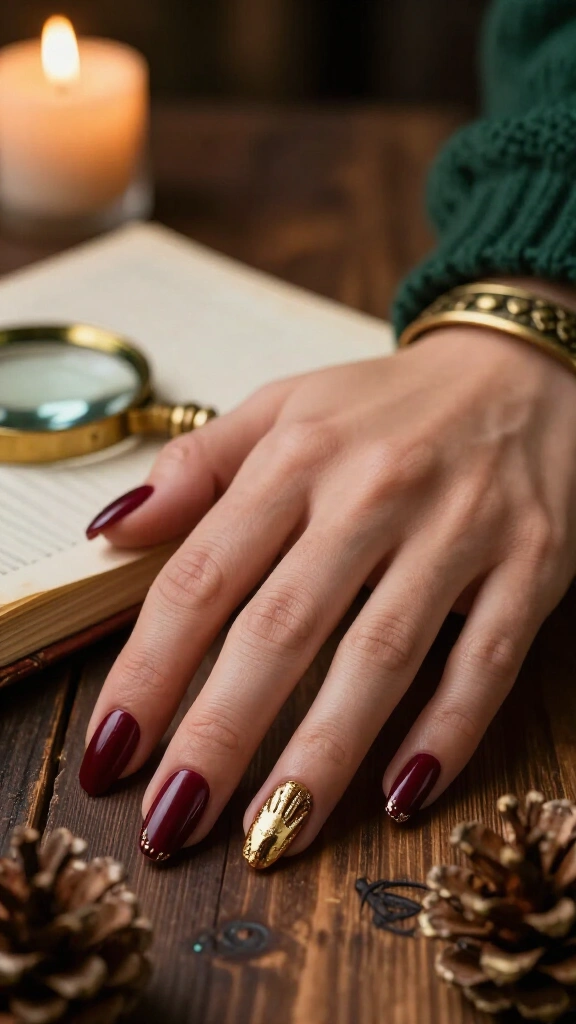 Journal 3 Burgundy and Gold Foil
