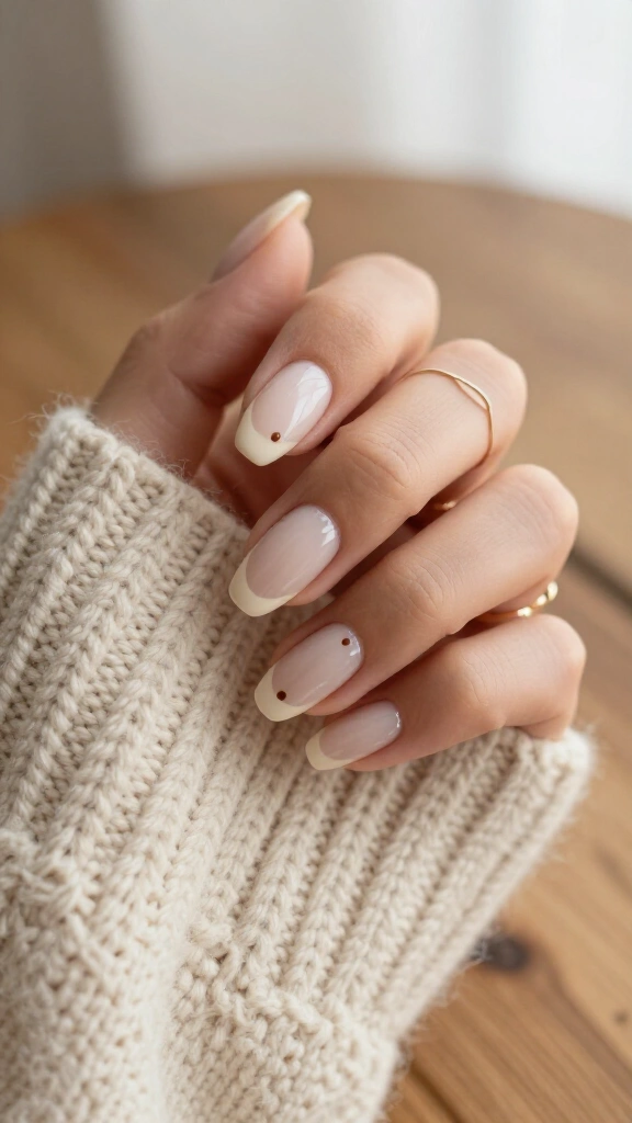 Ivory French with espresso micro dots