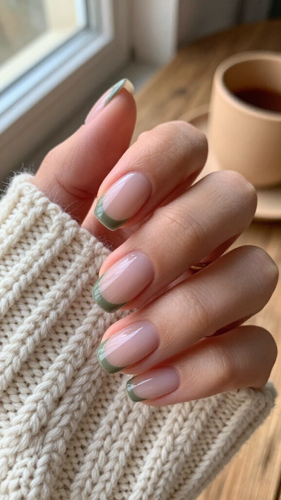 Olive Green Half-Moon Cuticle
