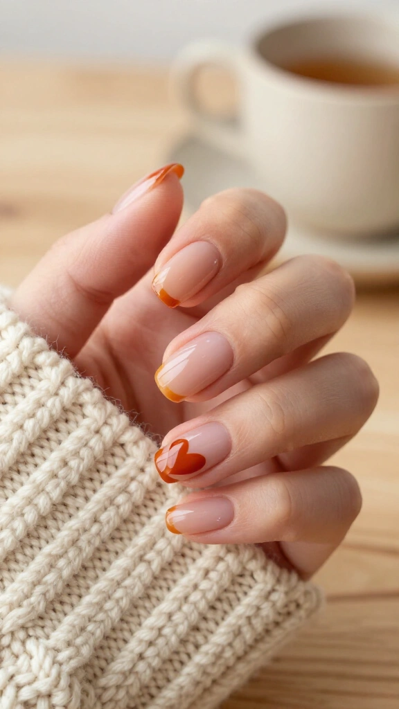 Burnt Orange Micro Heart