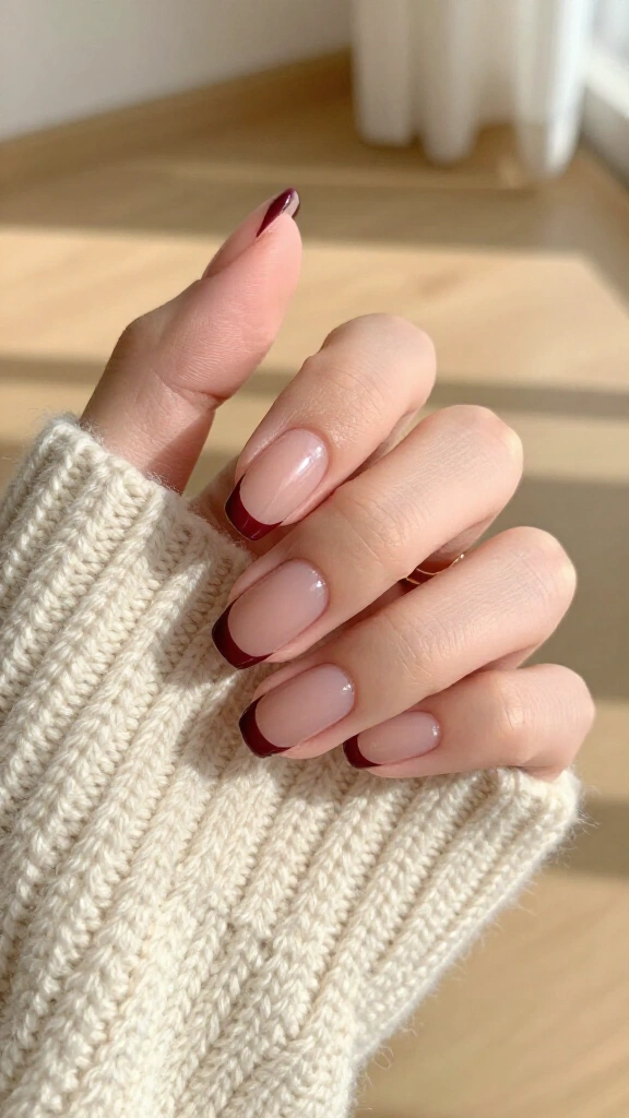 Burgundy French Outline