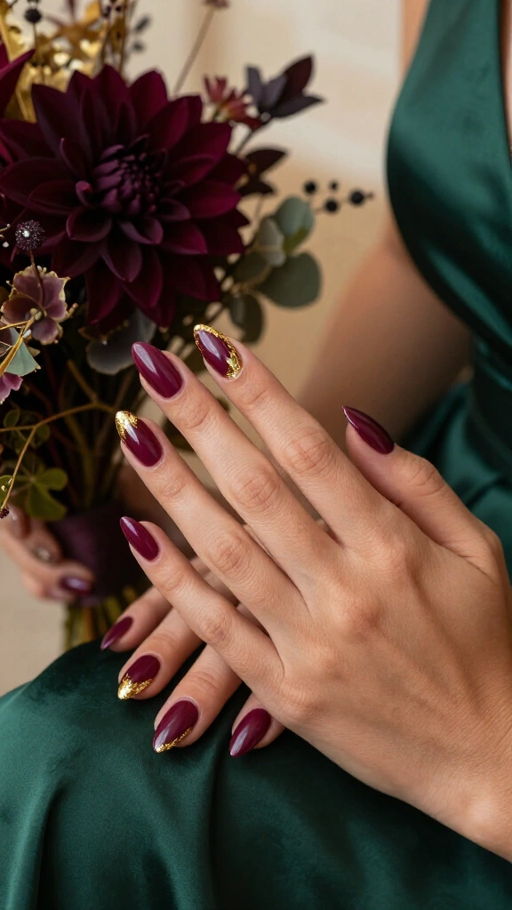 Deep Plum with Gold Foil Edging