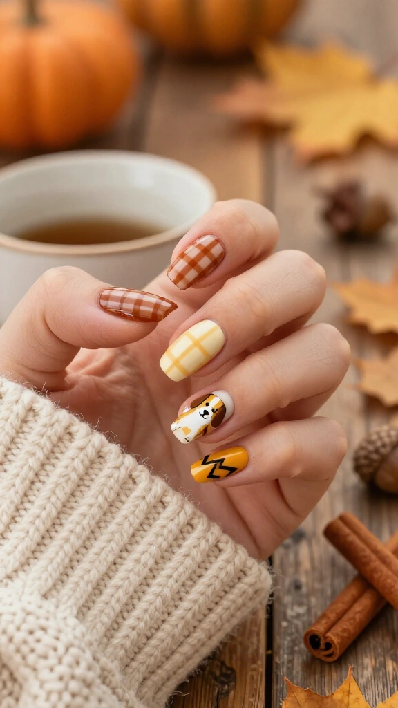 Cinnamon Spice Gingham & Vintage Peanuts