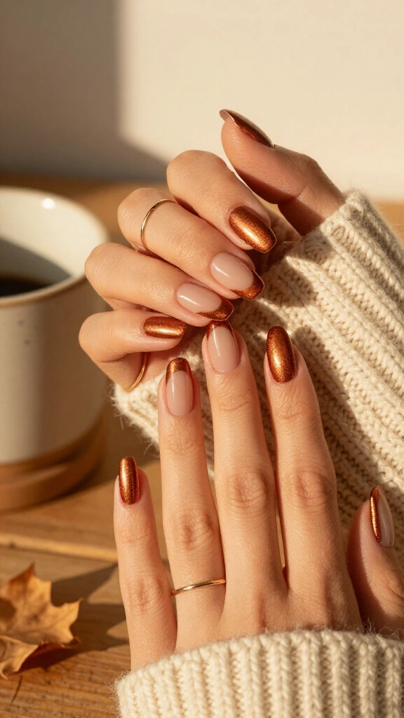 Metallic Copper French Edge