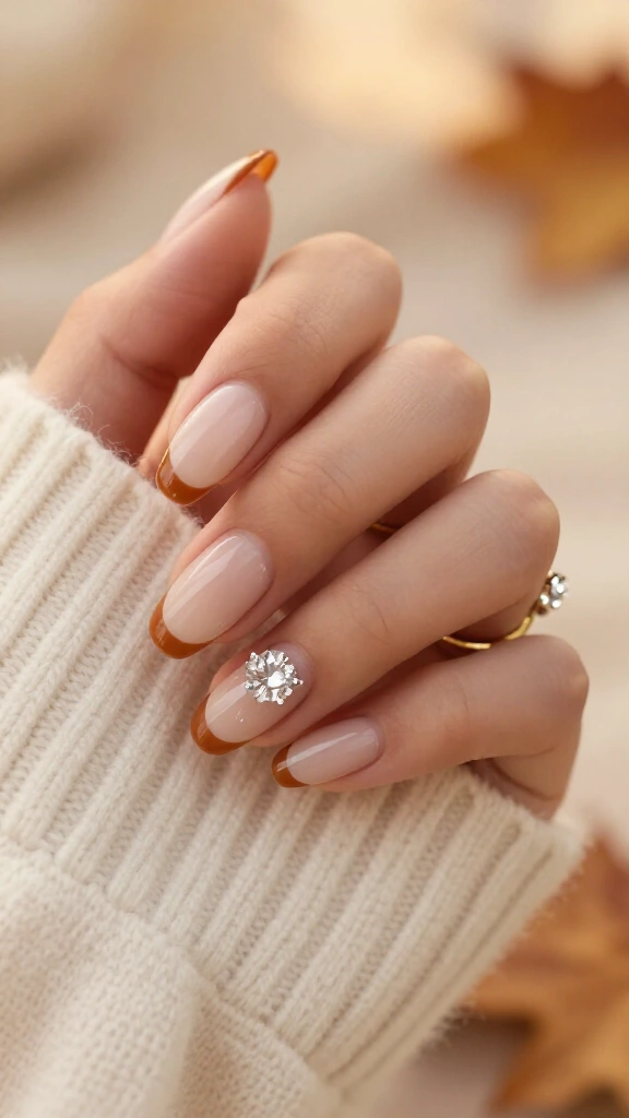 Warm Caramel French Tips
