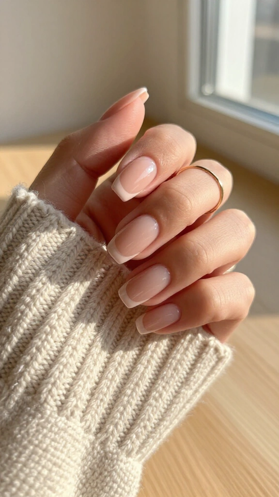 Dusty Peach French Tips