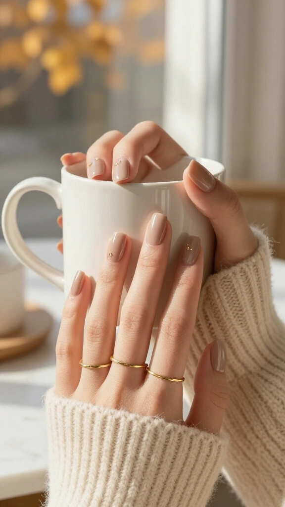 Milky Chai Neutral with Gold Studs