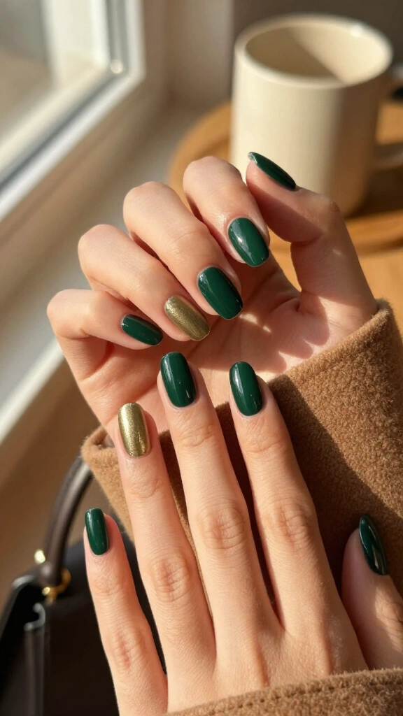 High-Gloss Midnight Forest Green