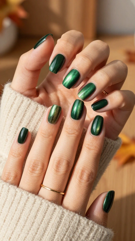 Velvet Forest Green Cat-Eye