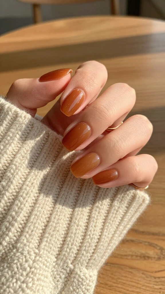 Burnt Caramel Jelly Nails