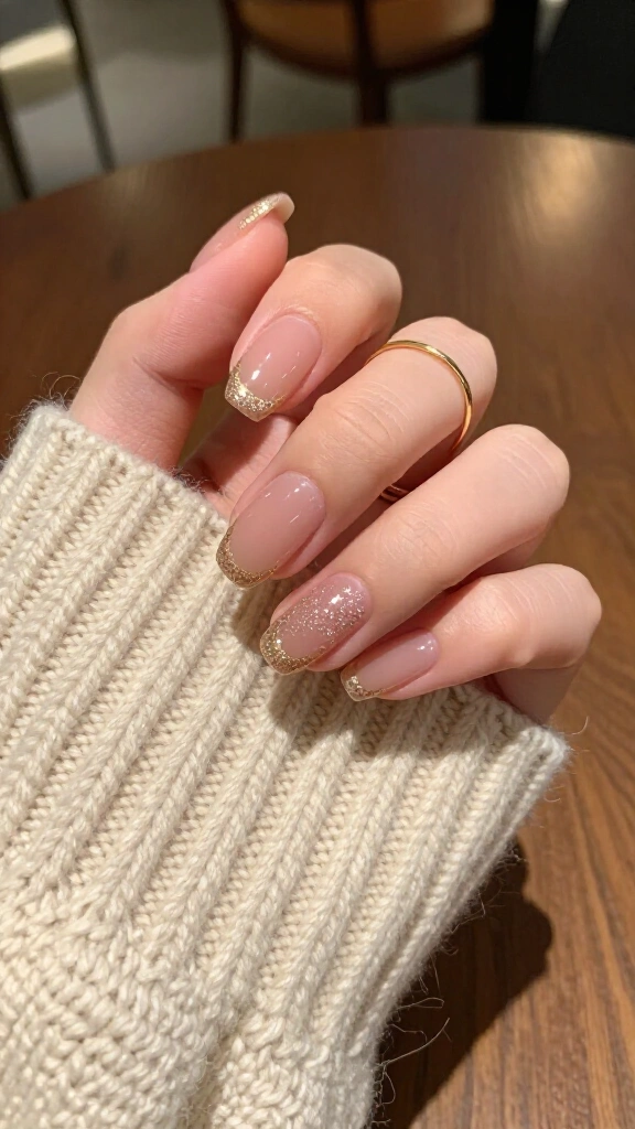 Champagne Micro-Glitter Cuticle Cuffs