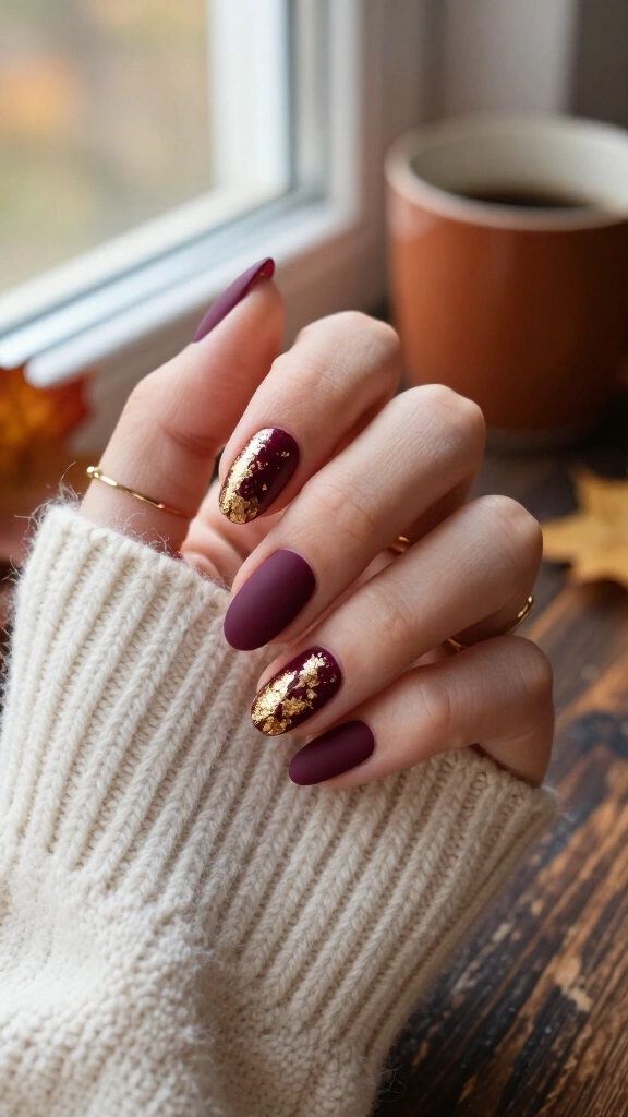 Matte Plum Wine with Gold Foil