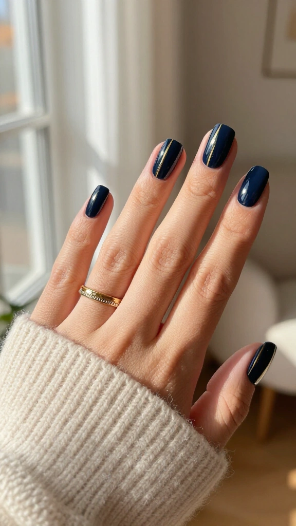 Classic Navy with Ultra-Fine Gold Pinstripes